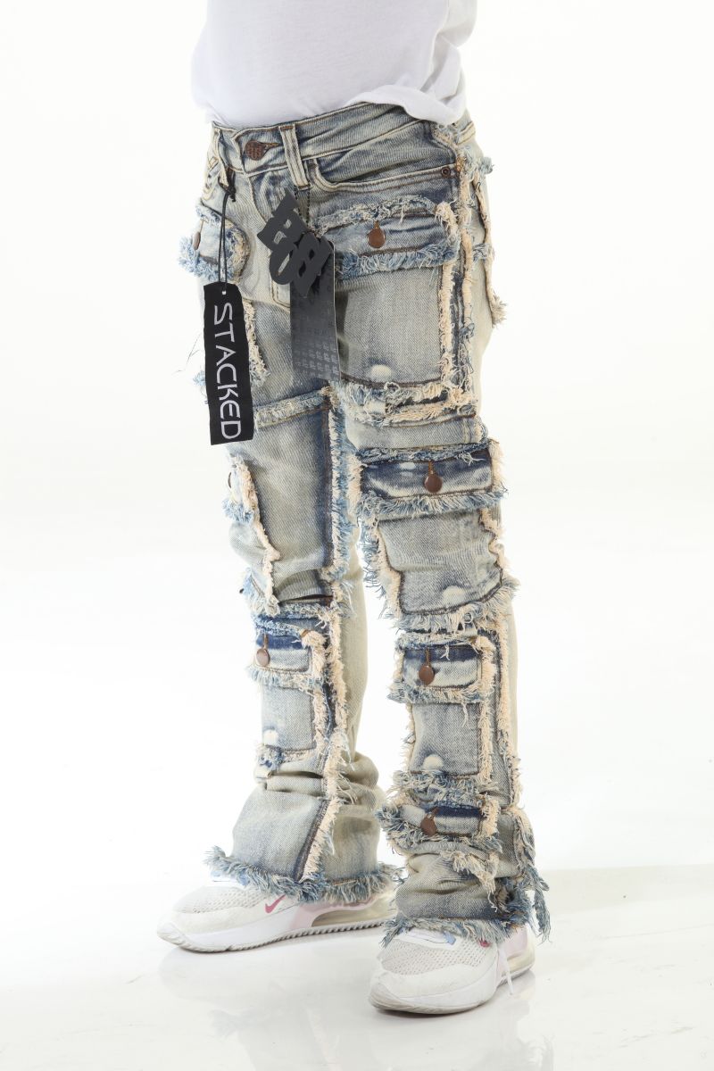 Stack Flare Boys 7 Pkt KHAKI (8-20)