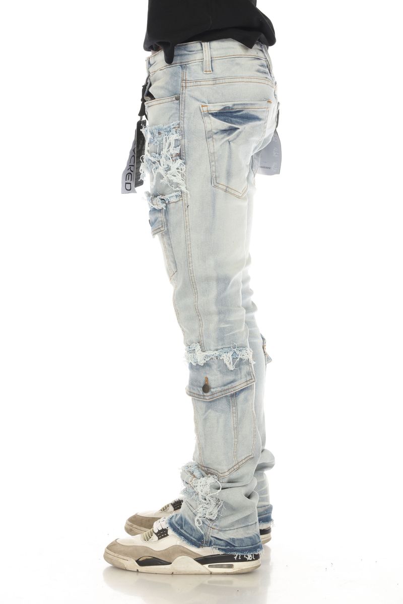 Stacked Flare 7 PKT  Stacked Flare (JKT - LT BLUE)