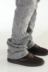 Premium Rhinestone Stacked Flare (GRAY)
