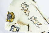 ANGELS MELTON VARSITY JKT (CREAM)