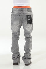 Premium Rhinestone Stacked Flare (GRAY)