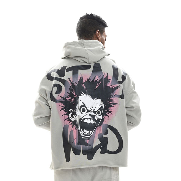 Stay Wild Cropped Hoodie GREY