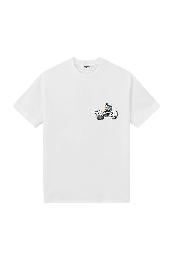 Kids Black Label "PHOTO DUCK" Crew Neck T-Shirt (White)
