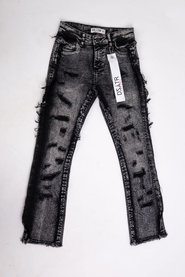 KIDS STACKED JEANS -BLACK