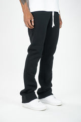 STACKED FLEECE JOGGER (BLACK)