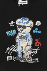 Kids Black Label "TEDDY" Crew Neck T-Shirt  (Black)