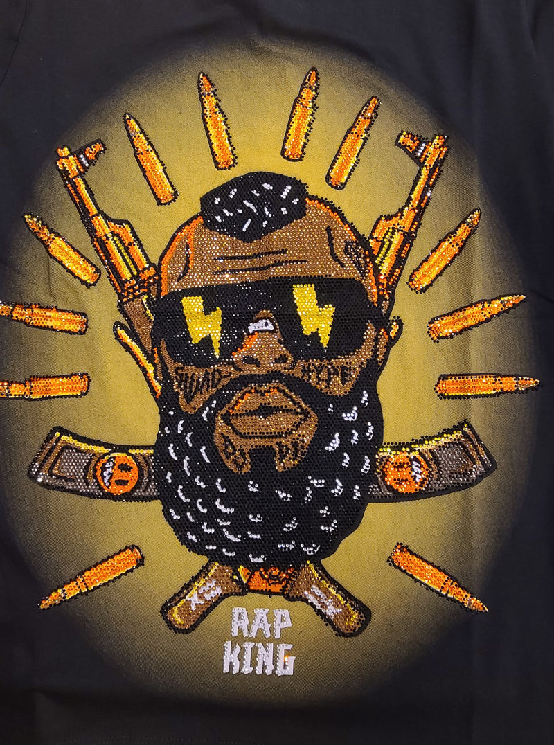 BULLET RAP KING Rhinestone T-SHIRT