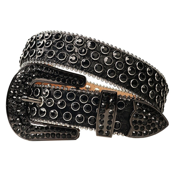 HASH RHINESTONE BELT (BLACK)