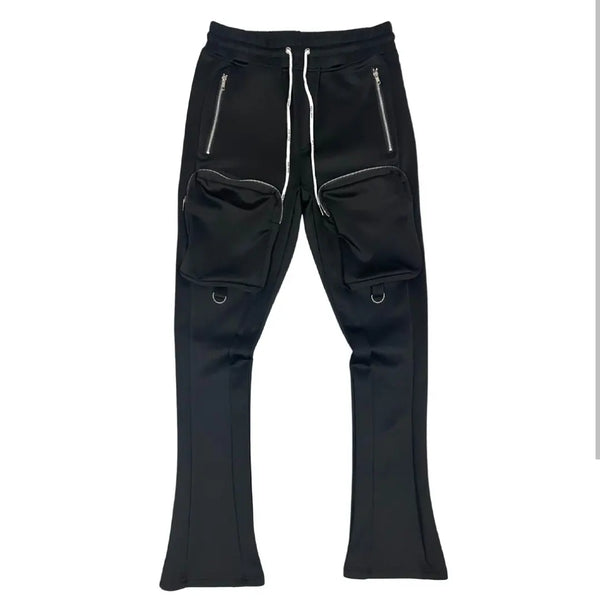 STACK TRACK PANTS w/ 3D POCKETS (MT100. BLACK)