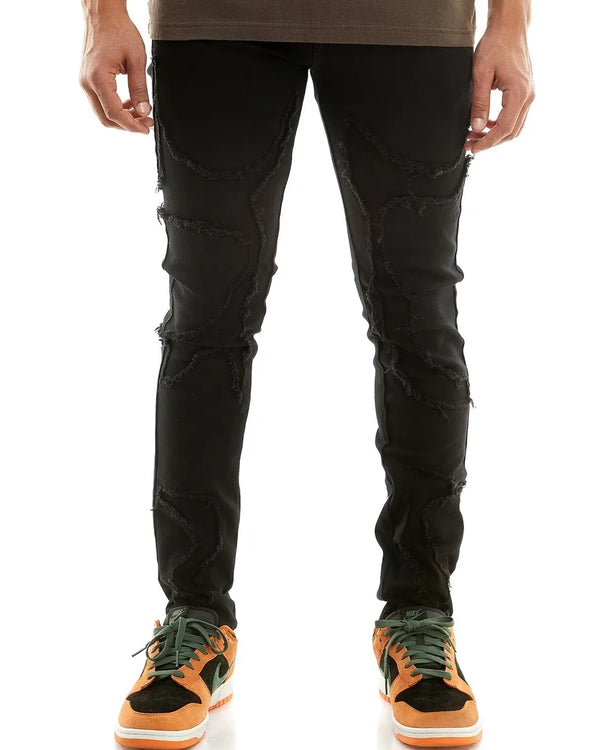 PATCHED PANTS KNB3247-BLACK