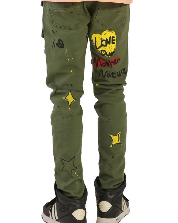 Men's premium skinny twill cargo pants JAKE (KP-4430)