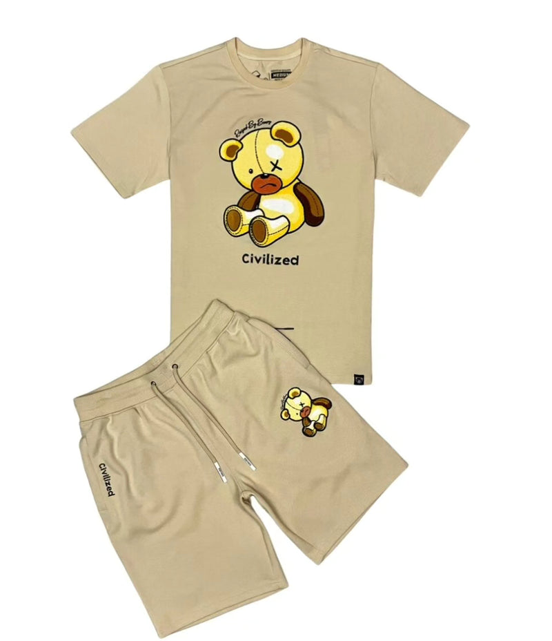 Civilized Official Bear Short Set (CV5002-5003 KHAKI)