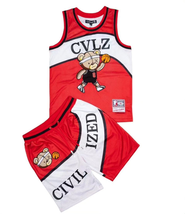 Civilized Basketball Jersey & Short Set (CV1512-1513 RED)