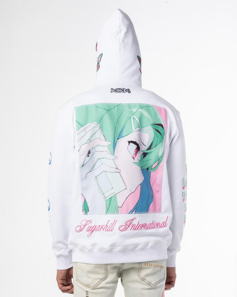 REVENGE FULL ZIP HOODIE (WHITE)