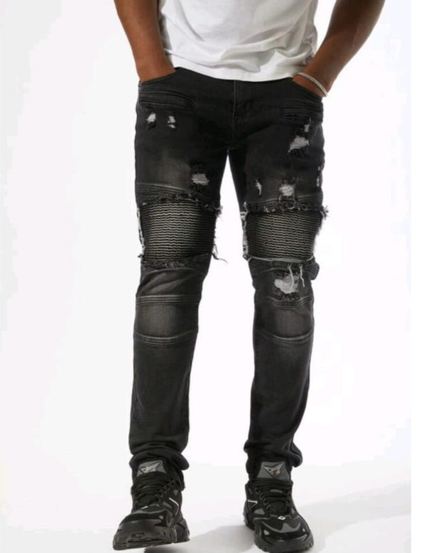 (KD2040 WASHED BLK (Slim Straight))